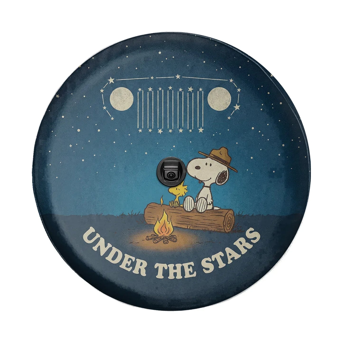 Under The Stars Snoopy Jeep Leather Spare Tire Cover - PersonalizedFury