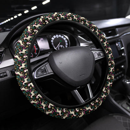 Unicorn Art Pattern Premium Car Steering Wheel Cover