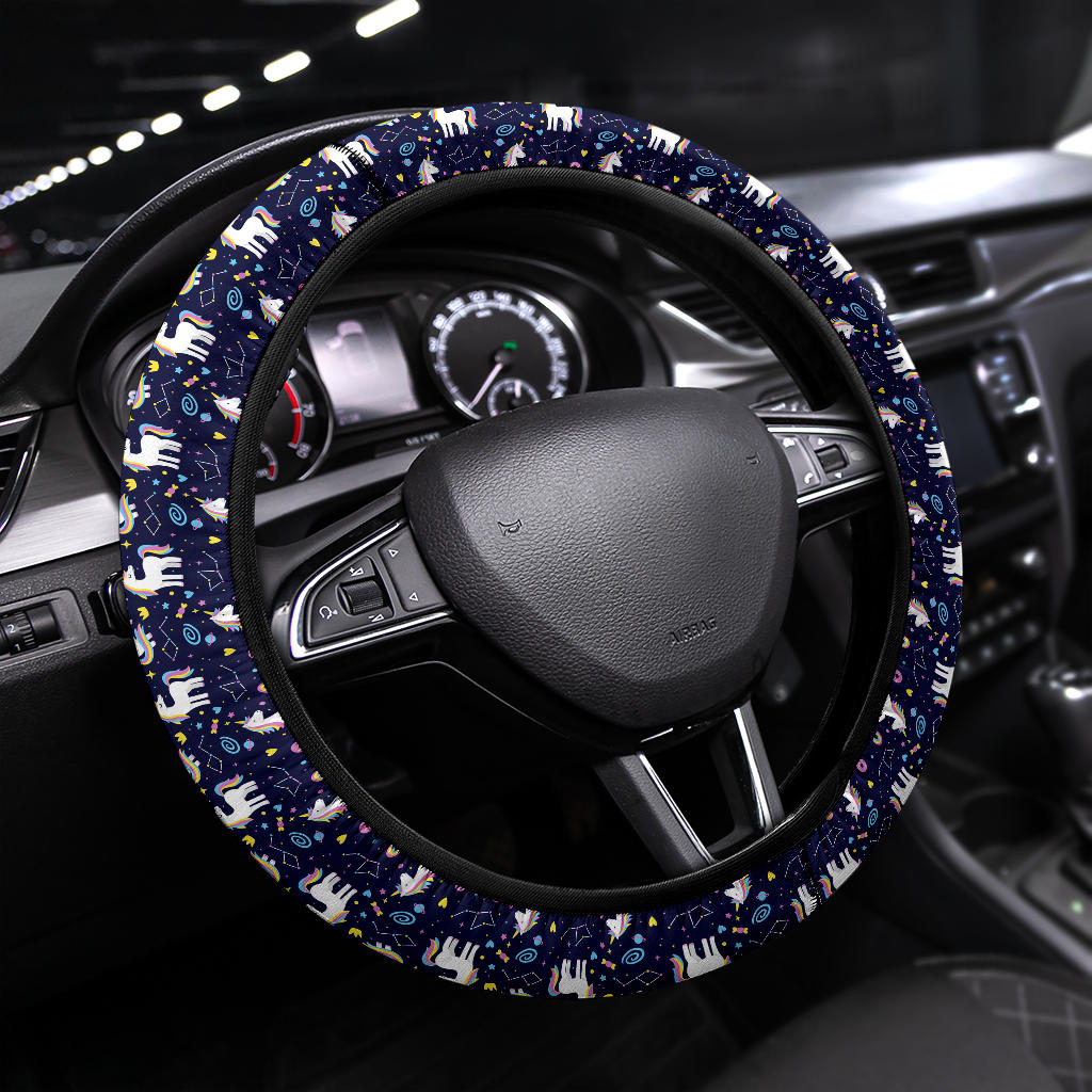 Unicorn Donut Premium Car Steering Wheel Cover