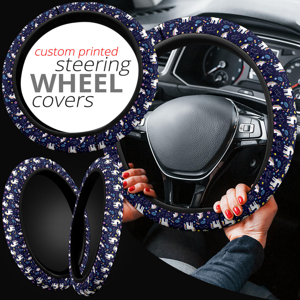 Unicorn Donut Premium Car Steering Wheel Cover