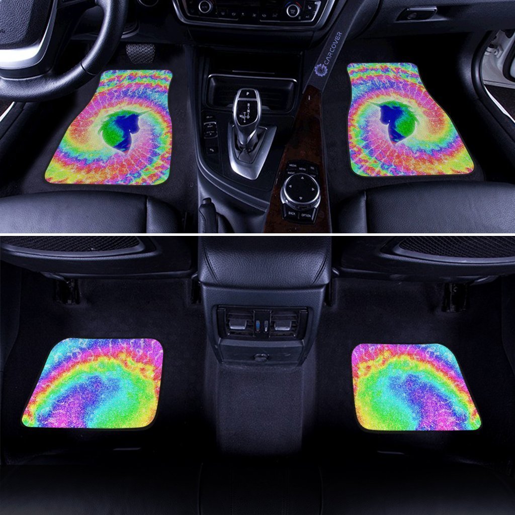 Unicorn Tie Dye Car Floor Mats Custom Hippie Car Accessories Gifts