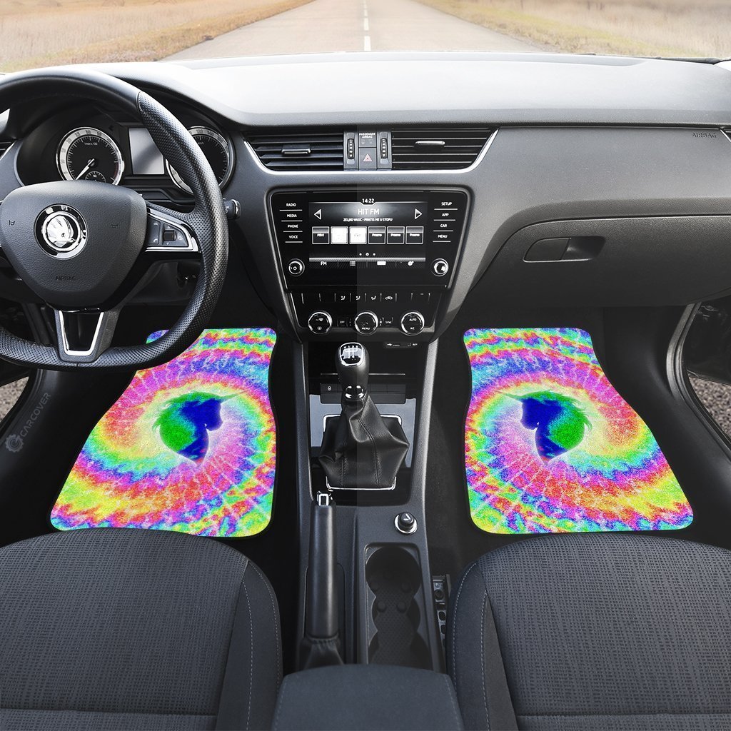 Unicorn Tie Dye Car Floor Mats Custom Hippie Car Accessories Gifts