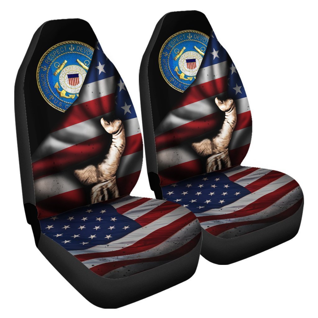 United States Coast Guard Car Seat Covers Custom American Flag USCG Car Accessories