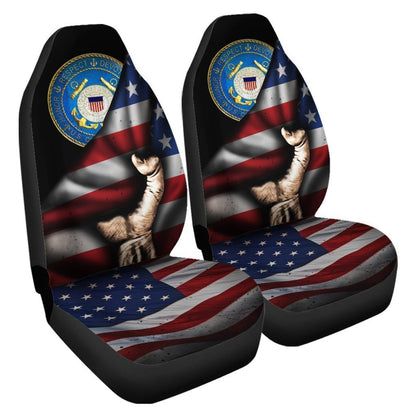 United States Coast Guard Car Seat Covers Custom American Flag USCG Car Accessories