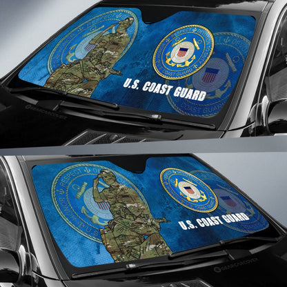 United States Coast Guard Car Sunshade Custom US Military Car Accessories