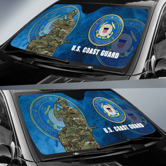 United States Coast Guard Car Sunshade Custom US Military Car Accessories