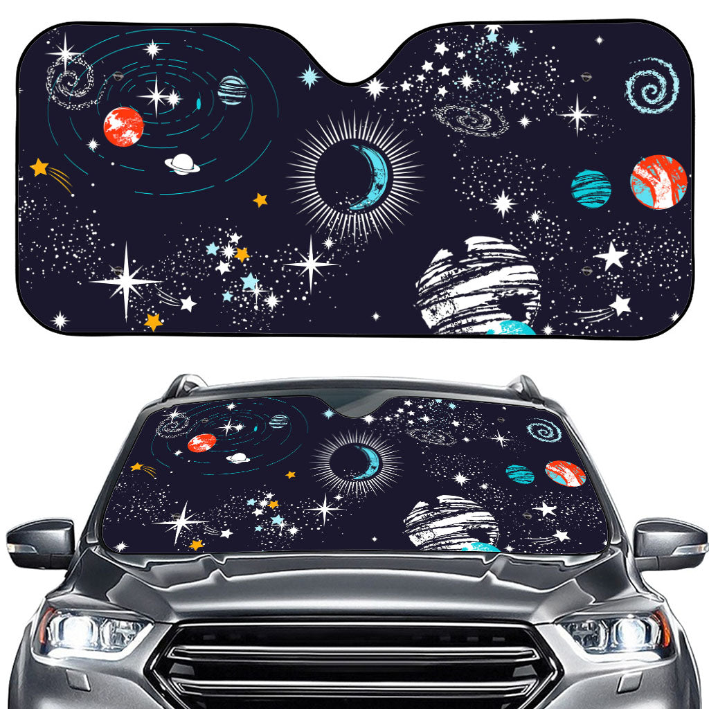 Universe Galaxy Outer Space Print Car Windshield Sun Shade