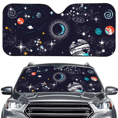 Universe Galaxy Outer Space Print Car Windshield Sun Shade