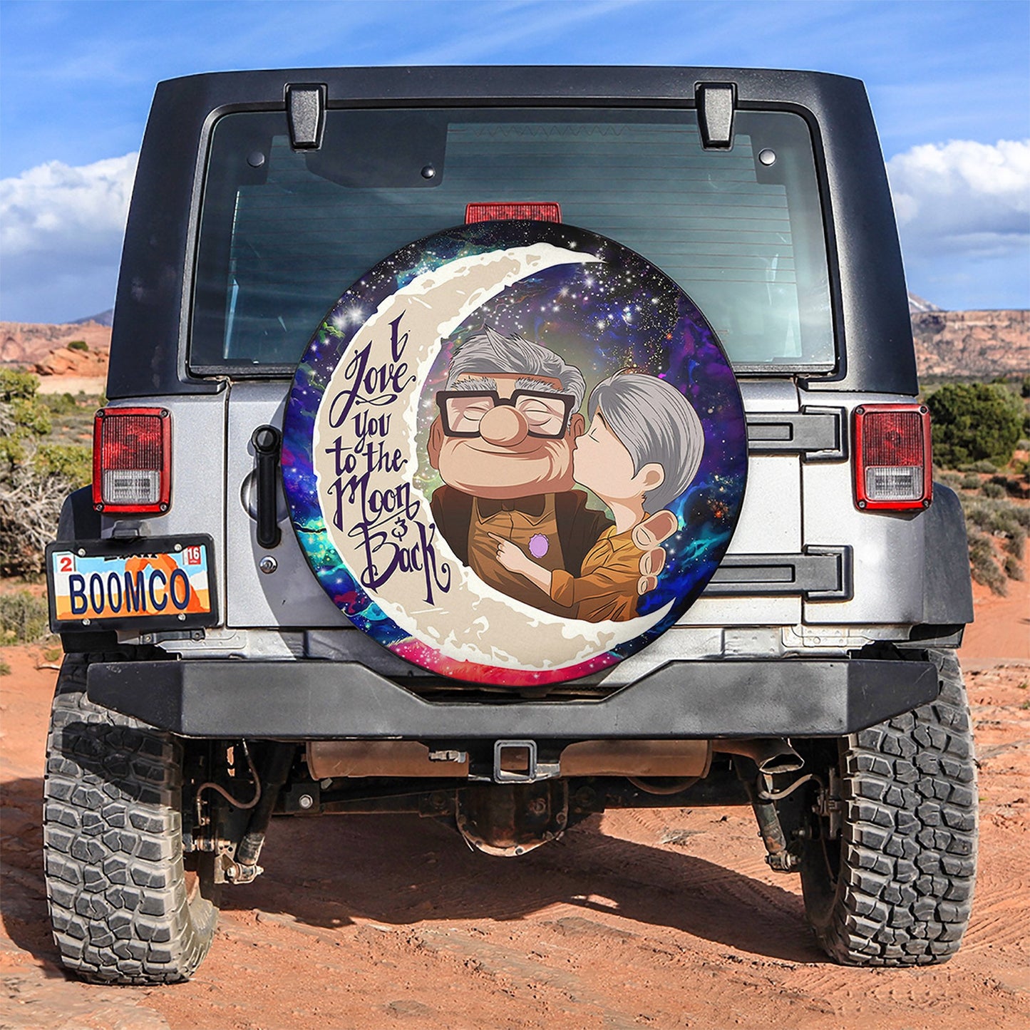 Up Couple Love You To The Moon Galaxy Spare Tire Cover