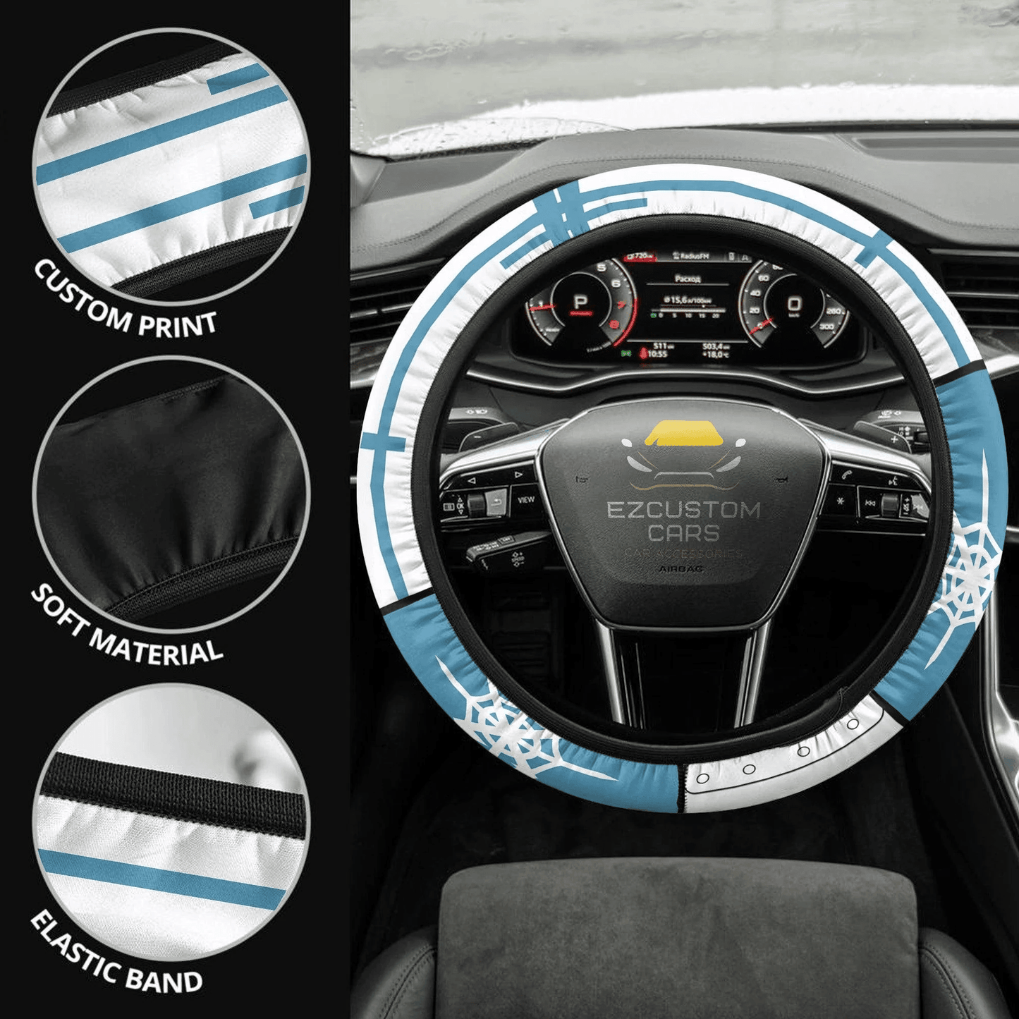 Uryuu Ishida Anime Steering Wheel Cover Custom Anime Bleach Car Accessories