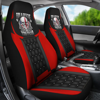 Us Fire Fighter Car Seat Cover