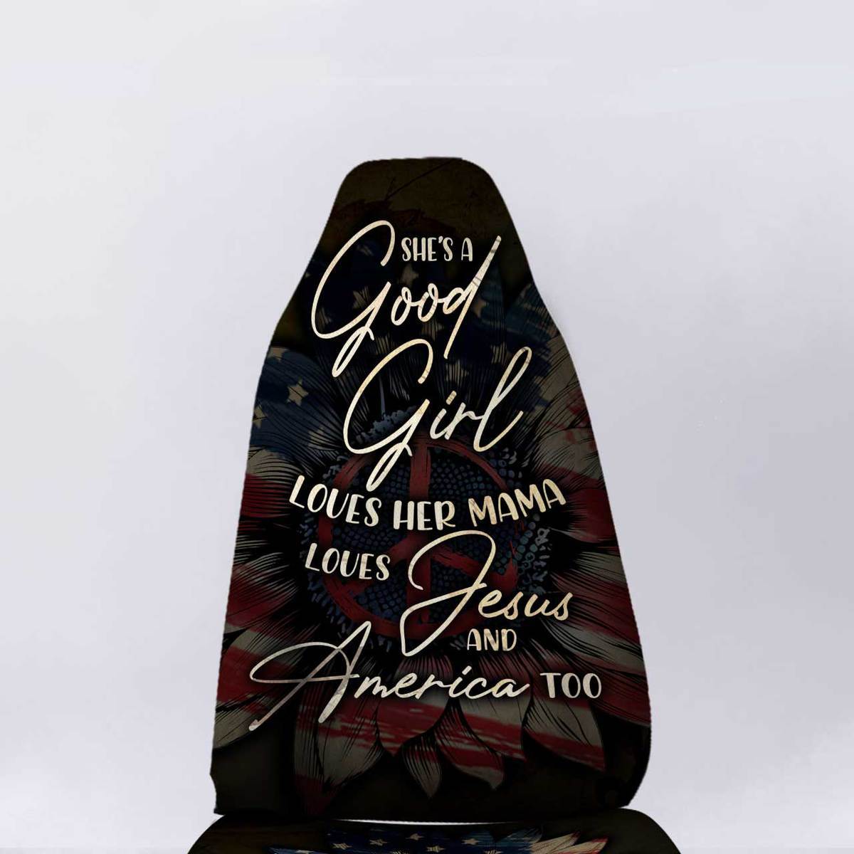 Us Flag Sunflower Car Seat Covers Custom Good Girl Car Accessories