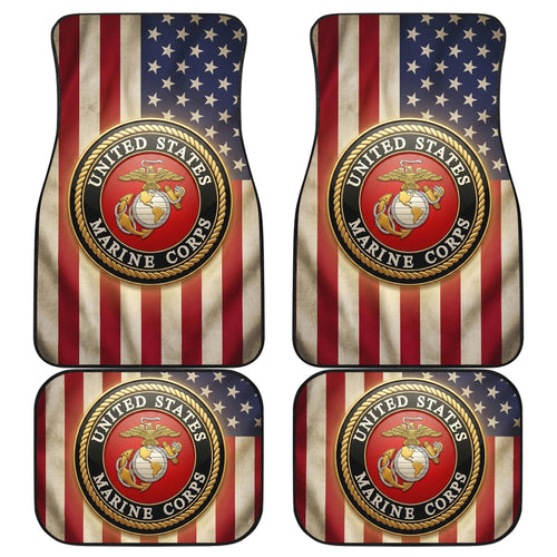 Us Marine Corps Patriotic Usa Flag Car Floor Mats