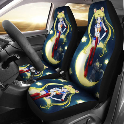 Usagi Tsukino & Cat Sailor Moon Car Seat Covers Manga H031620 Universal Fit 225311