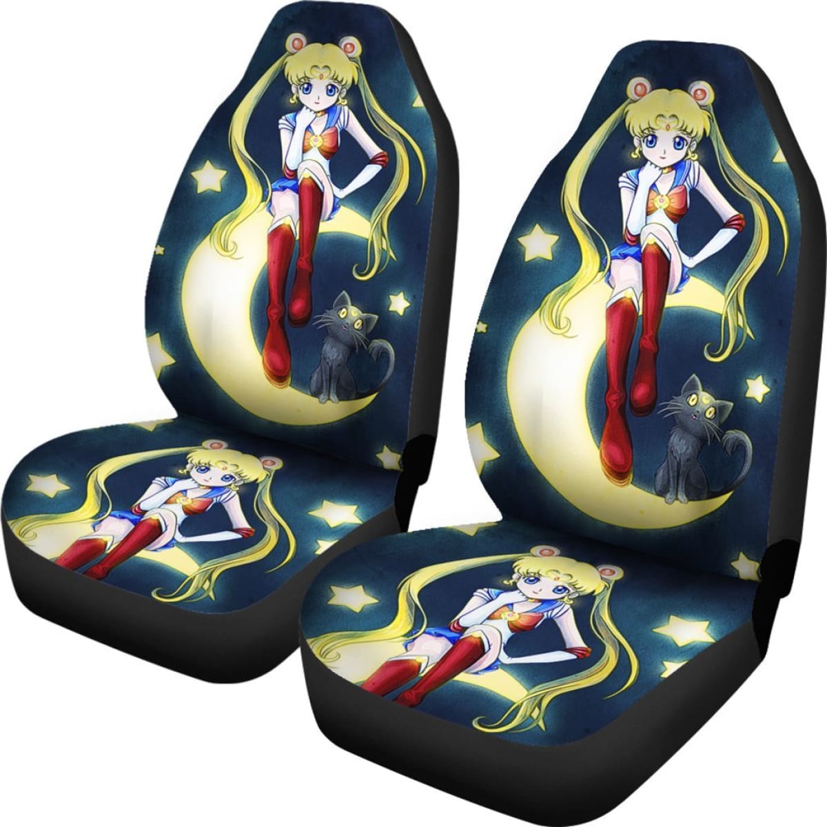 Usagi Tsukino & Cat Sailor Moon Car Seat Covers Manga H031620 Universal Fit 225311