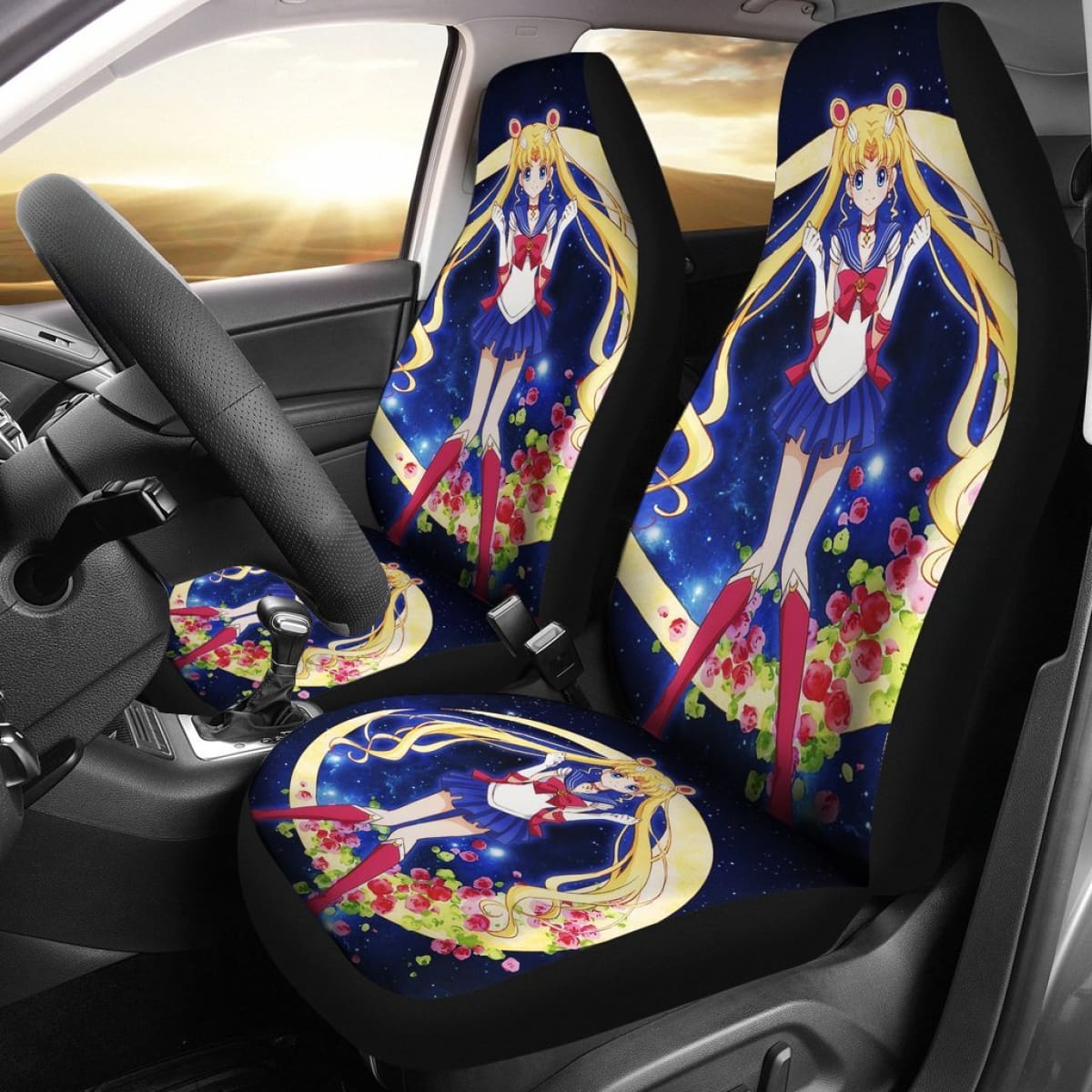 Usagi Tsukino Cute Car Seat Covers Sailor Moon Manga H031620 Universal Fit 225311