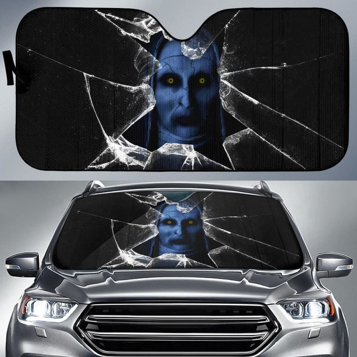 Valak Car Auto Sun Shade Horror Broken Glass Windshield Universal Fit 174503
