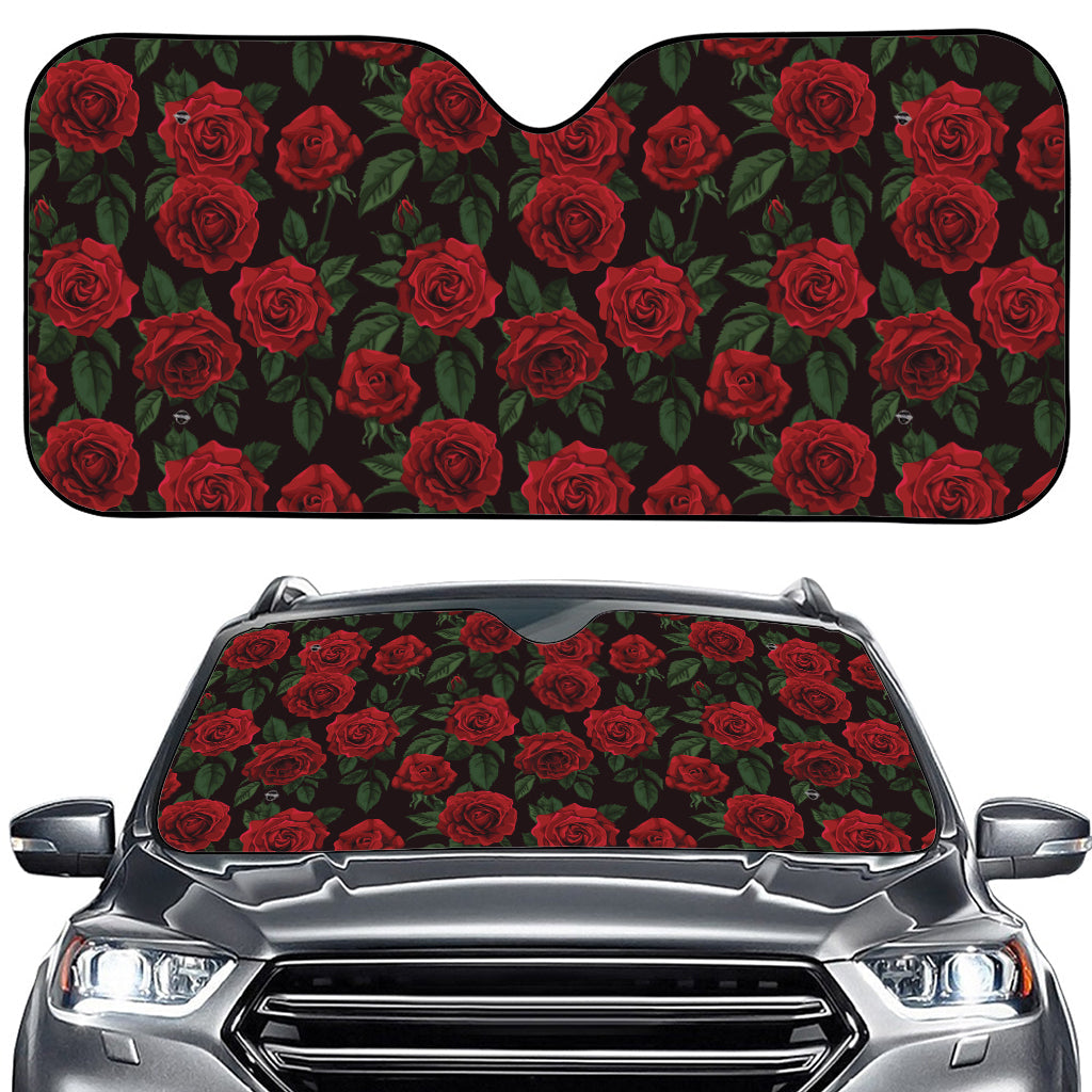 Valentine's Day Rose Pattern Print Car Windshield Sun Shade