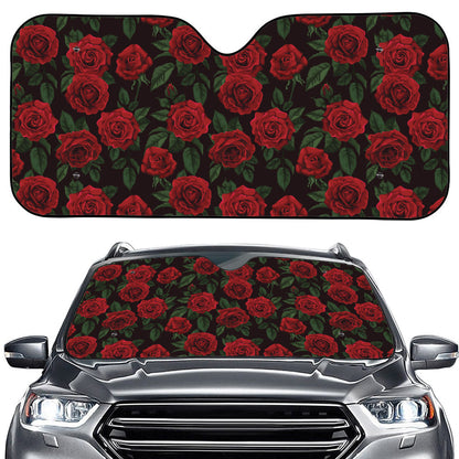 Valentine's Day Rose Pattern Print Car Windshield Sun Shade