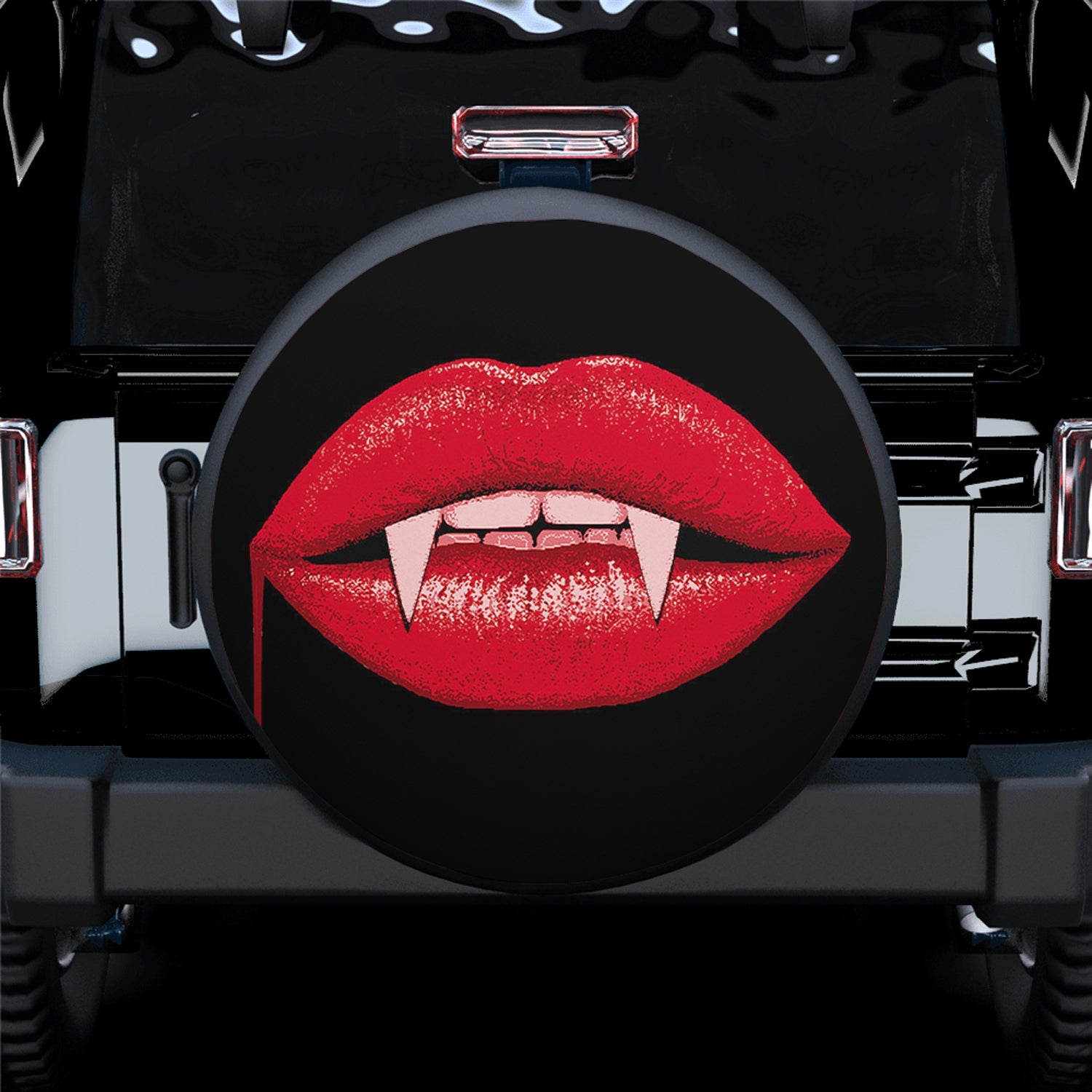 Vampire Mouth Horror Spare Tire Cover