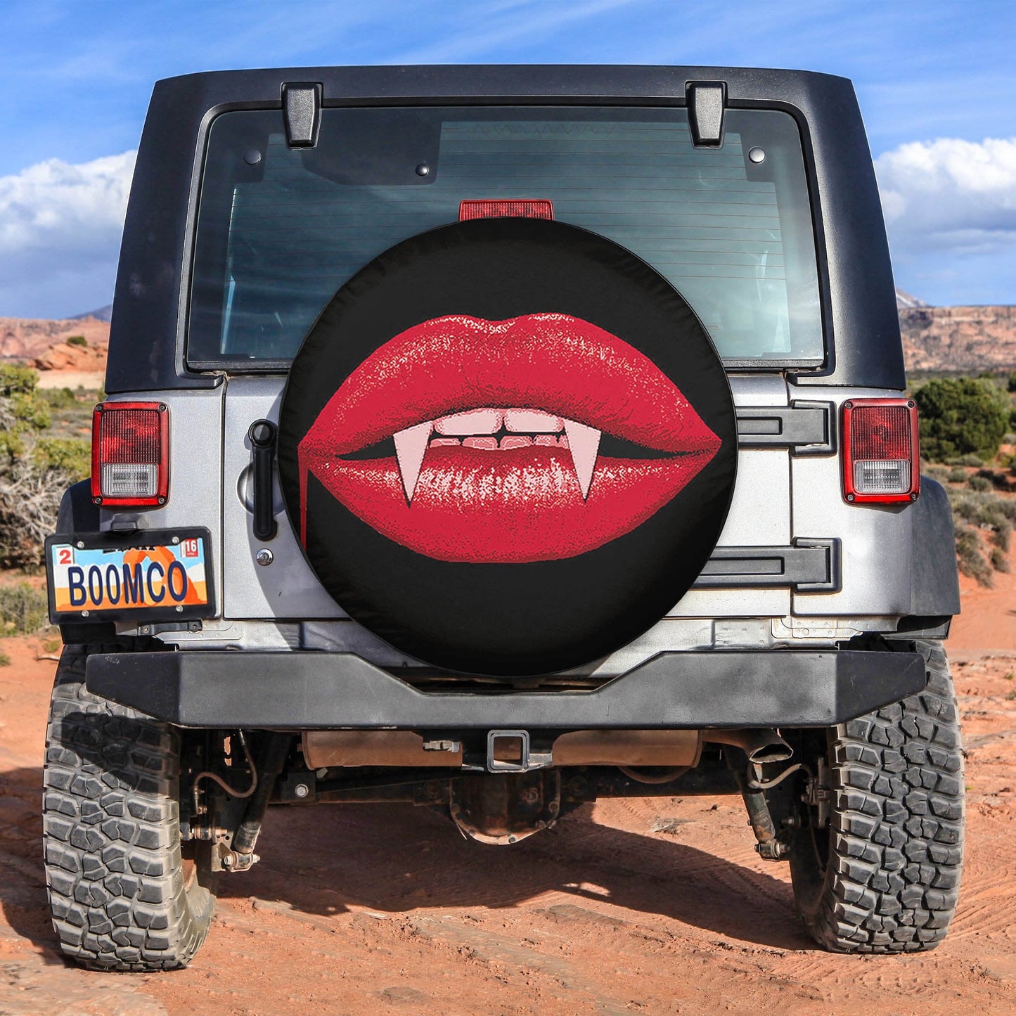 Vampire Mouth Horror Spare Tire Cover