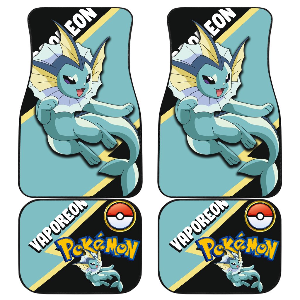Vaporeon Car Floor Mats Custom Anime Car Interior Accessories