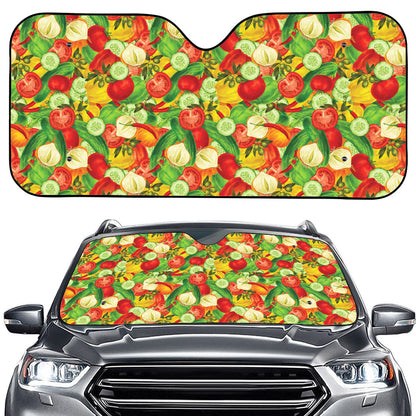 Vegan Pattern Print Car Windshield Sun Shade
