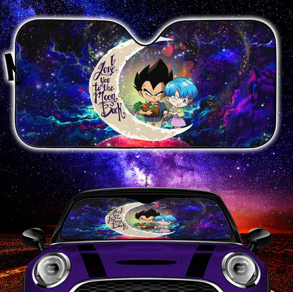 Vegeta And Bulma Dragon Ball Love You To The Moon Galaxy Car Auto Sunshades