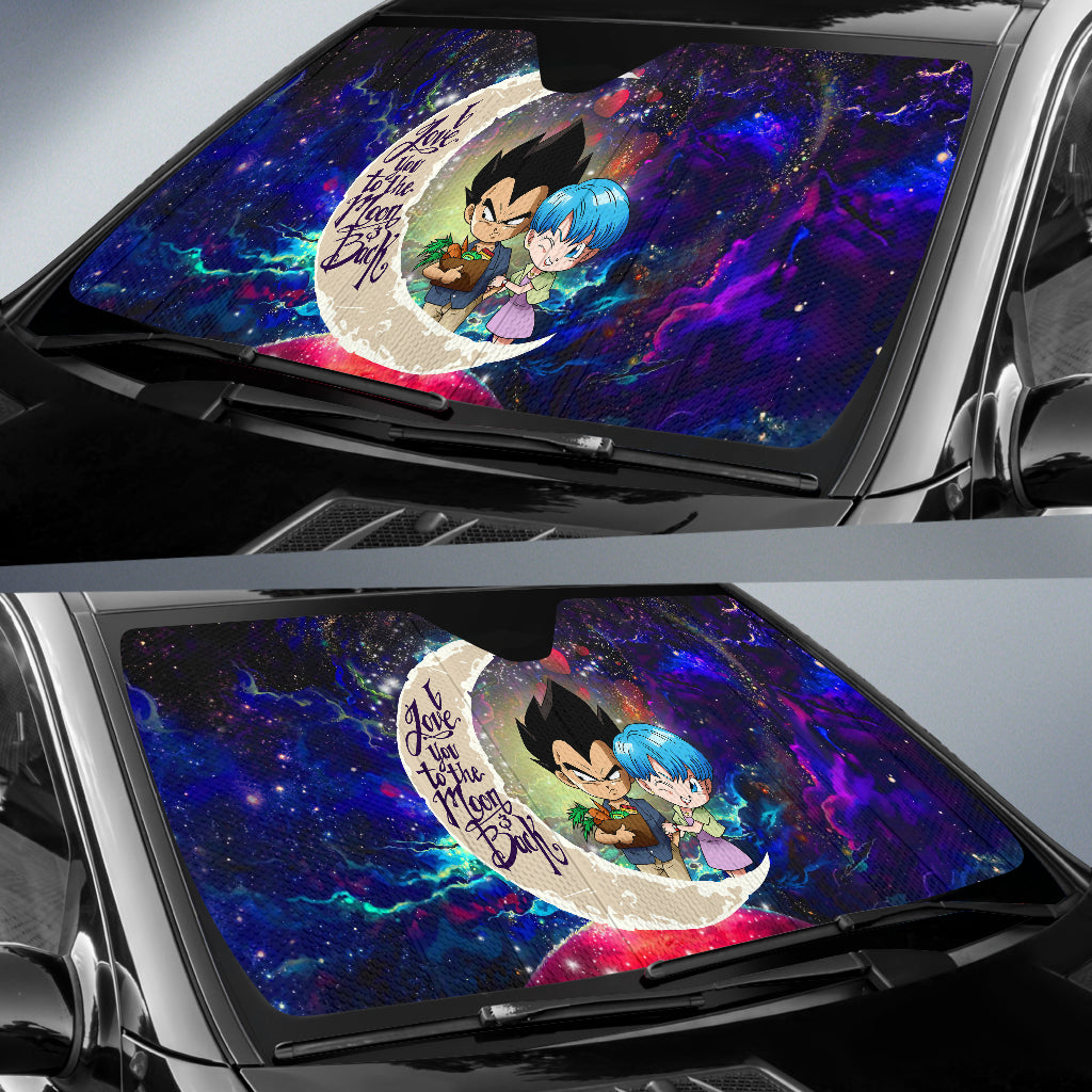 Vegeta And Bulma Dragon Ball Love You To The Moon Galaxy Car Auto Sunshades