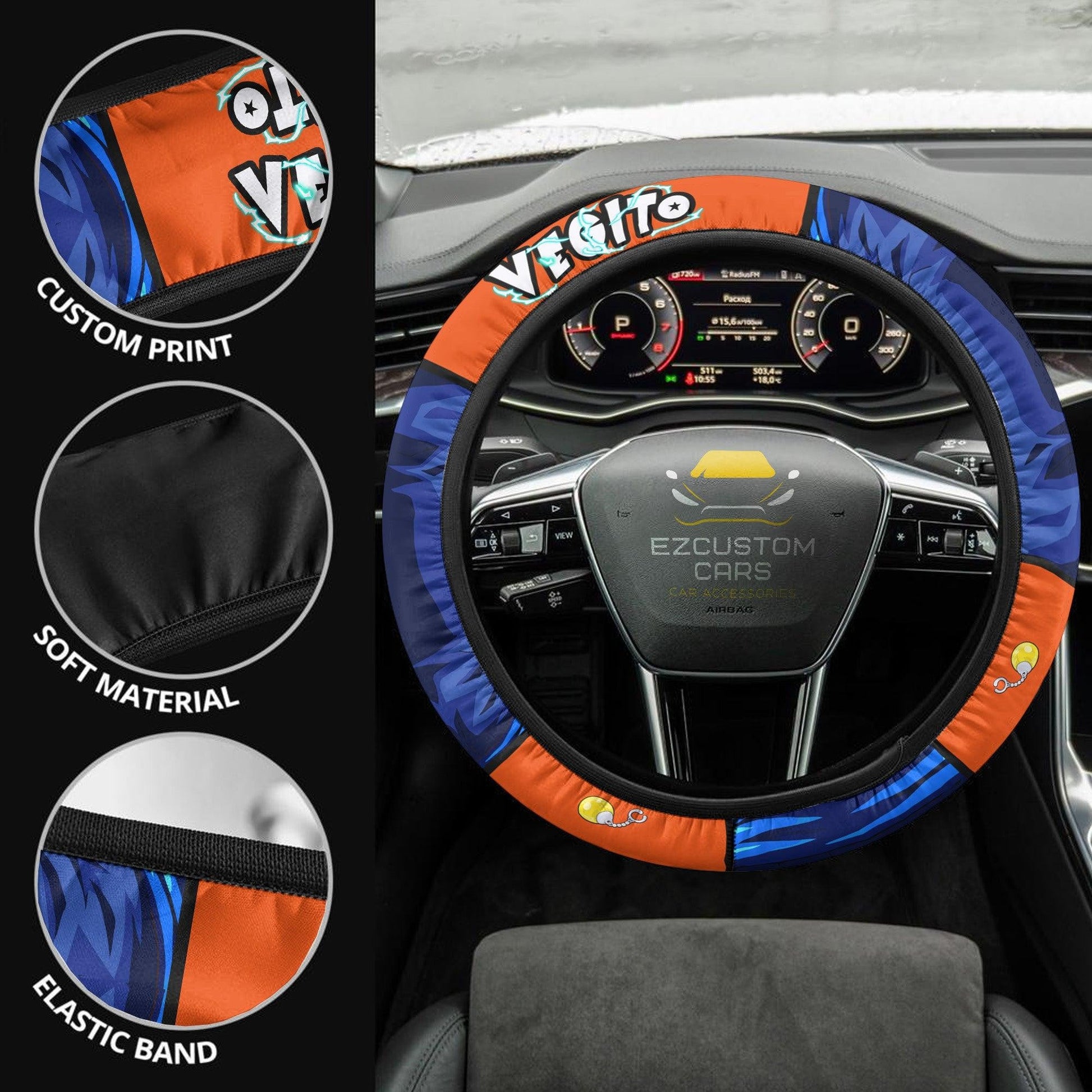 Vegito Dragon Ball Anime Steering Wheel Cover Custom Anime Car Accessories