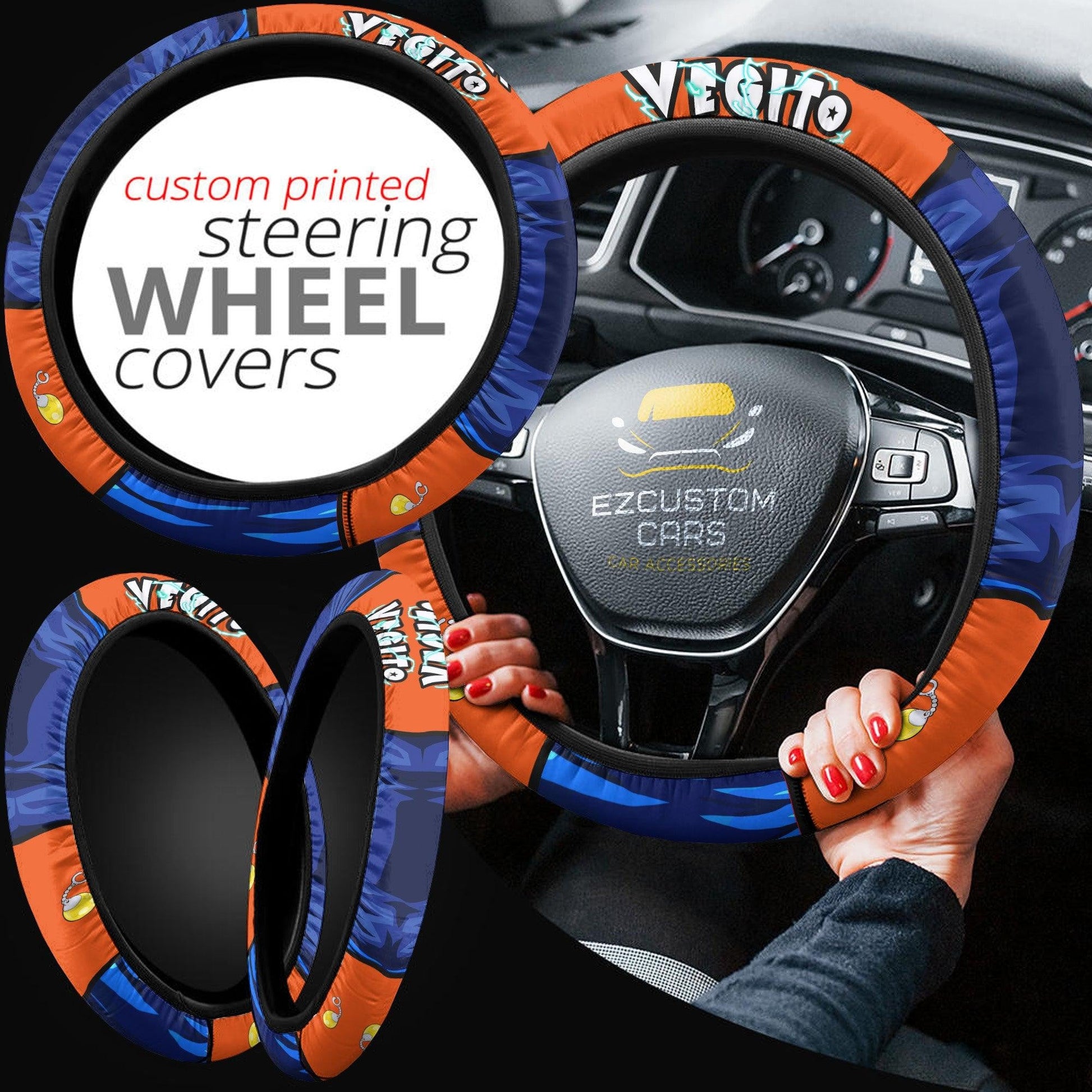 Vegito Dragon Ball Anime Steering Wheel Cover Custom Anime Car Accessories