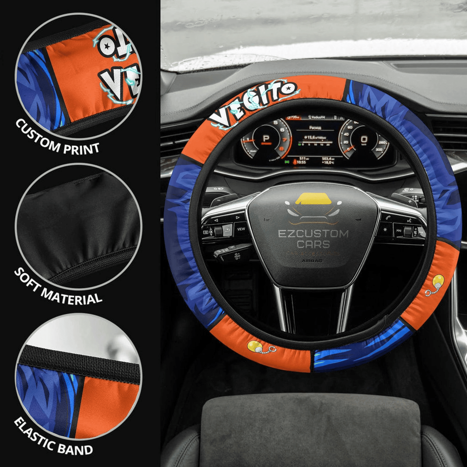Vegito Dragon Ball Anime Steering Wheel Cover Custom Anime Car Accessories