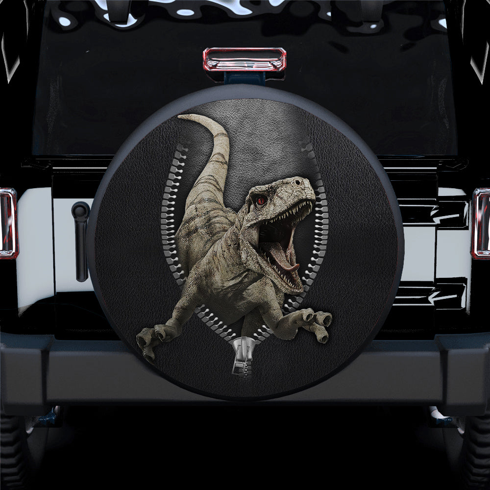 Velociraptor Angry 3D Dinosaur Jurassic World Zipper Car Spare Tire Cover