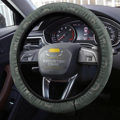 Velociraptor Pattern Anime Steering Wheel Cover Custom Dinosaur Car Accessories
