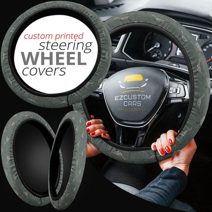 Velociraptor Pattern Anime Steering Wheel Cover Custom Dinosaur Car Accessories