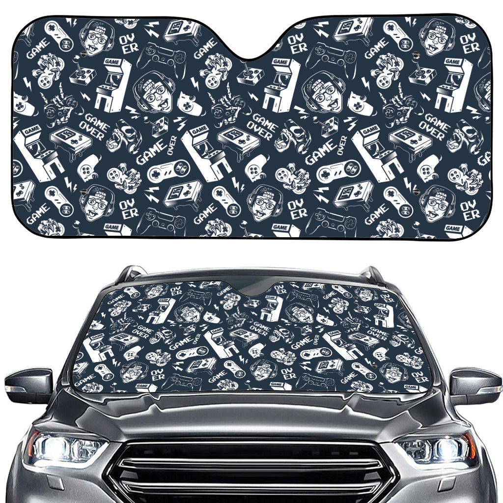 Video Game Devices Pattern Print Car Windshield Sun Shade