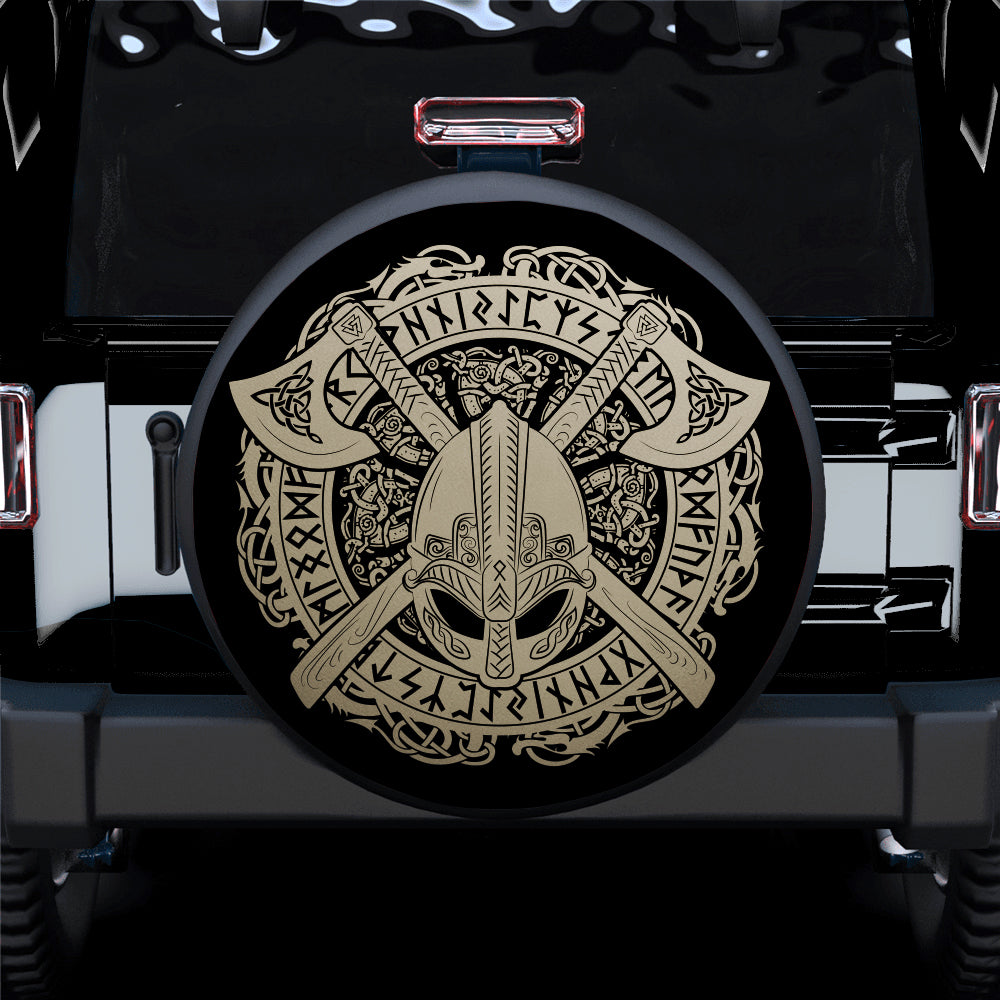 Viking Helmet Crossed Viking Axes And In A Wreath Of Scandinavian Jeep Car Spare Tire Cover