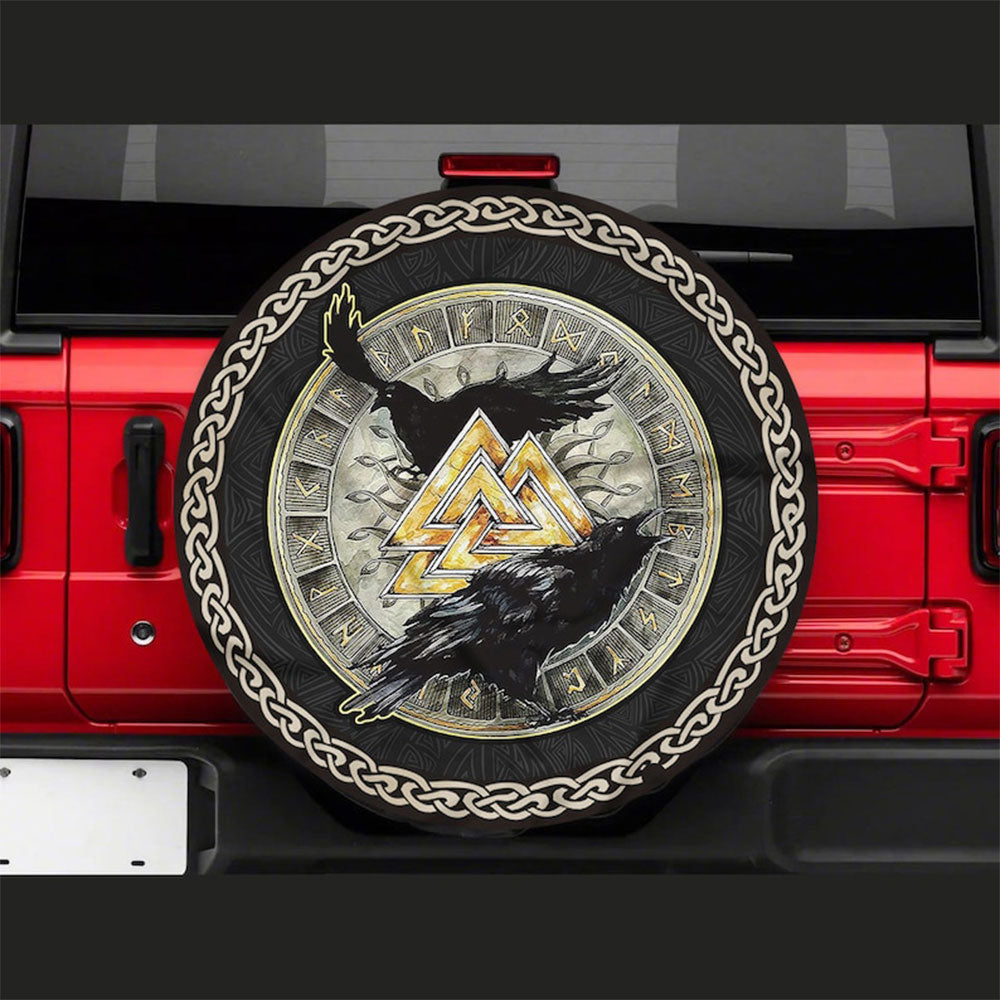 Viking Hugin And Munin Art Car Spare Tire Cover