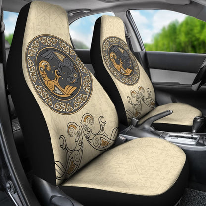Viking Shield With Twins Ravens God Of Odin Car Seat Covers Nn8 Universal Fit 215521
