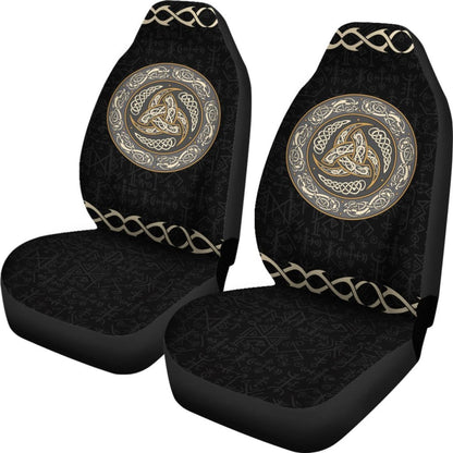 Viking - Triple Horns Of Odin Car Seat Covers In Black Style Nn8 Universal Fit 215521
