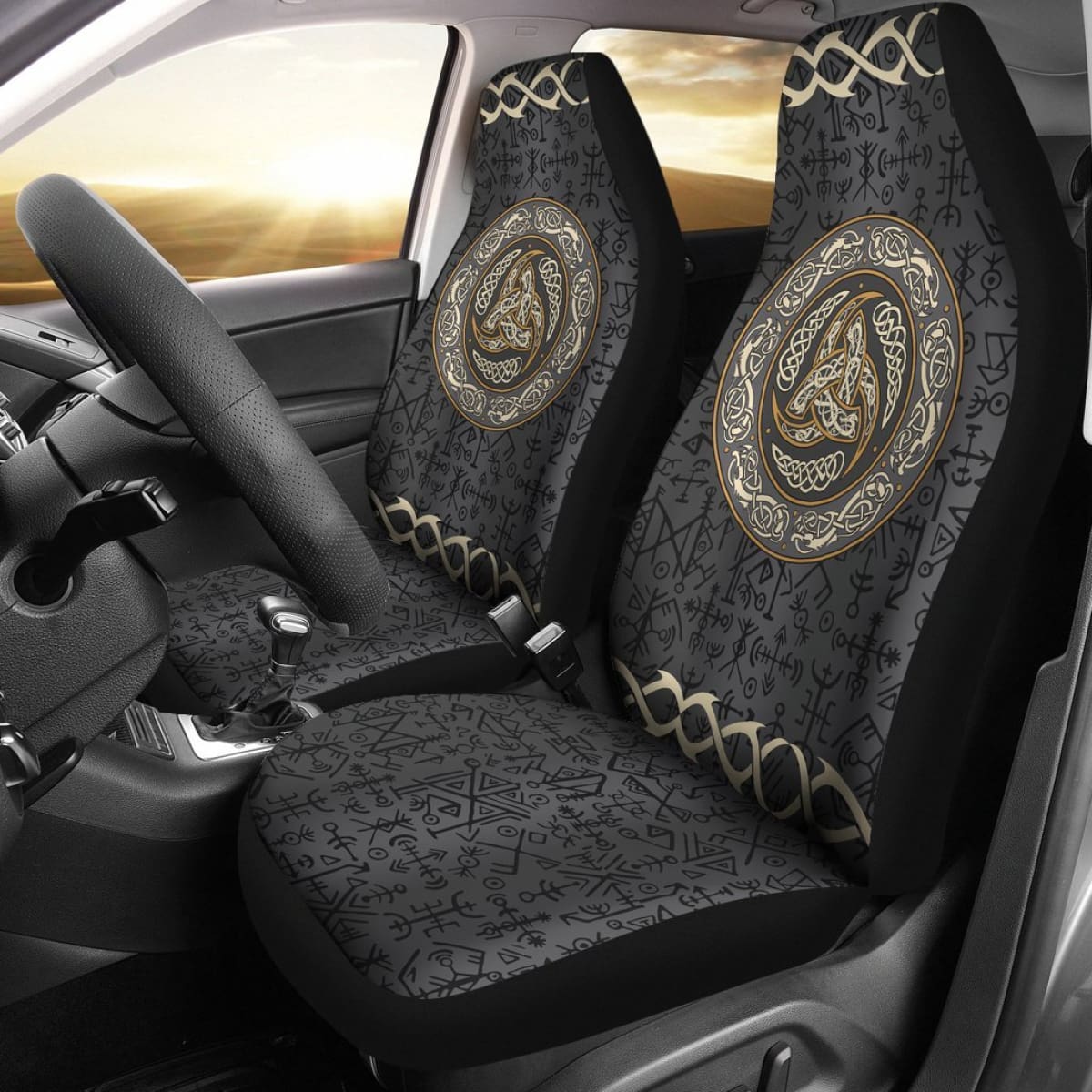 Viking - Triple Horns Of Odin Car Seat Covers  Nn8 Universal Fit 215521