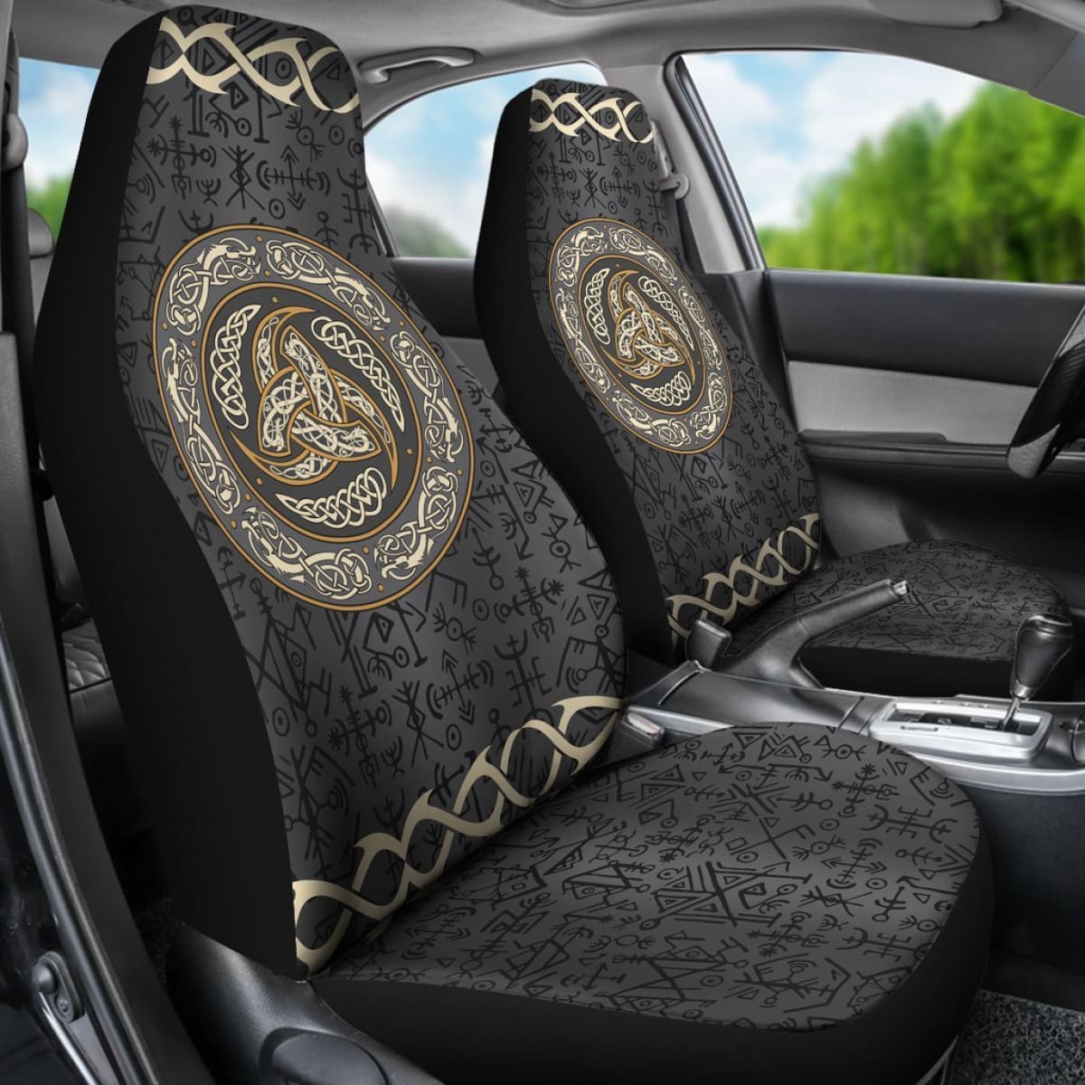 Viking - Triple Horns Of Odin Car Seat Covers  Nn8 Universal Fit 215521