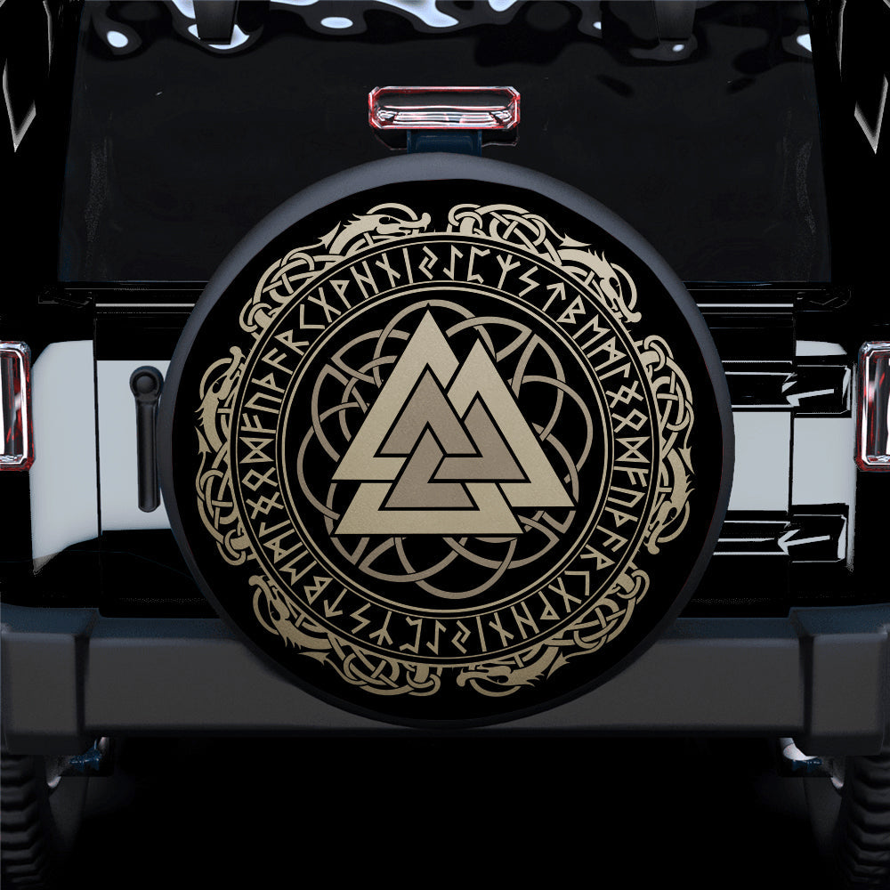 Viking Walknut Sign Of God Odin Jeep Car Spare Tire Cover