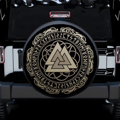 Viking Walknut Sign Of God Odin Jeep Car Spare Tire Cover