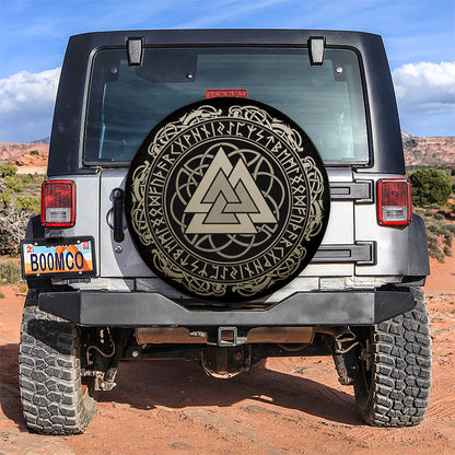 Viking Walknut Sign Of God Odin Jeep Car Spare Tire Cover