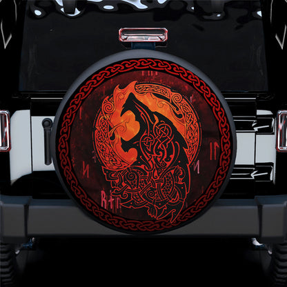 Viking Wolf Art Car Spare Tire Cover