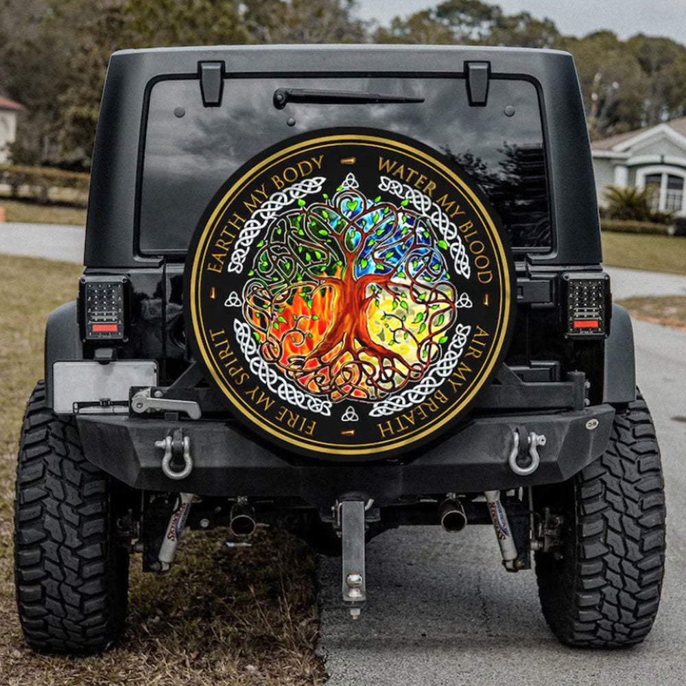 Viking Yggdrasil Art Car Spare Tire Cover
