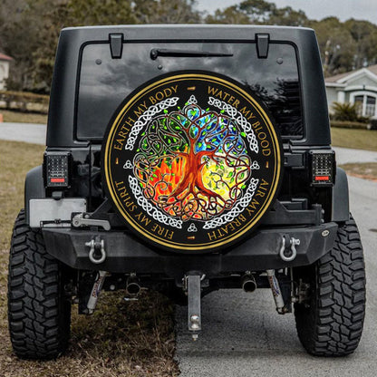 Viking Yggdrasil Art Car Spare Tire Cover
