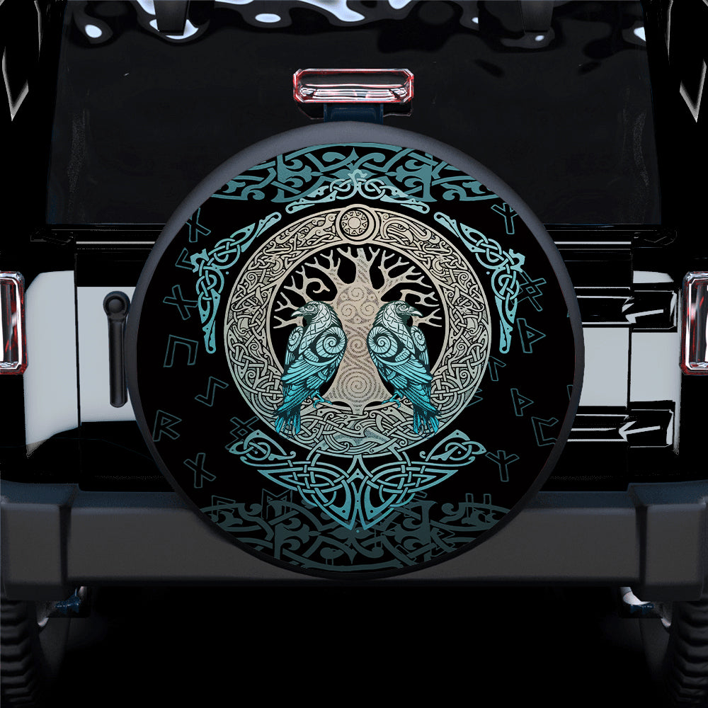 Viking Yggdrasil World Tree Ravens Jeep Car Spare Tire Cover