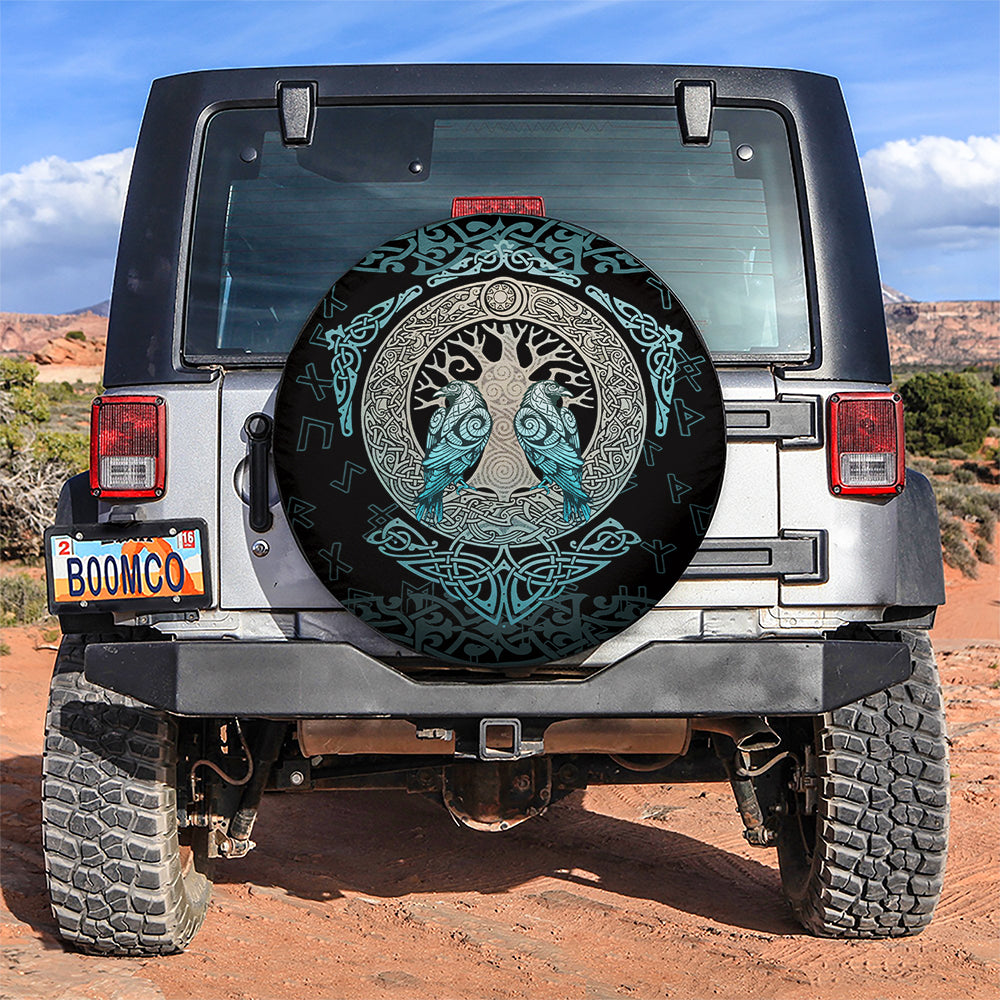 Viking Yggdrasil World Tree Ravens Jeep Car Spare Tire Cover